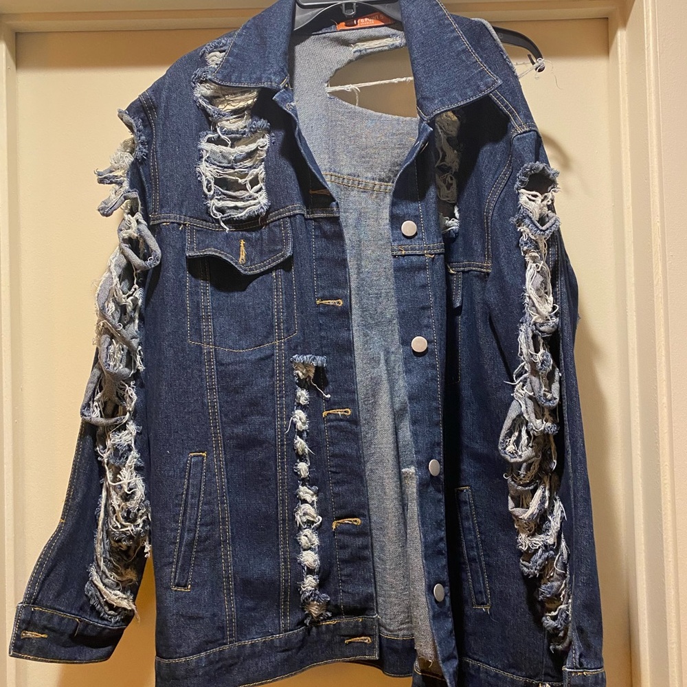 Oversized Ripped Jean Jacket